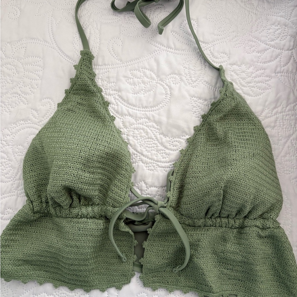 NEW! Wild Fable Green Knit Bikini Set - Picture 2 of 9